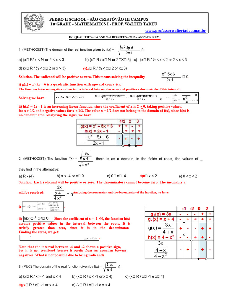 Domain of a function | PDF | Function (Mathematics) | Trigonometric ...