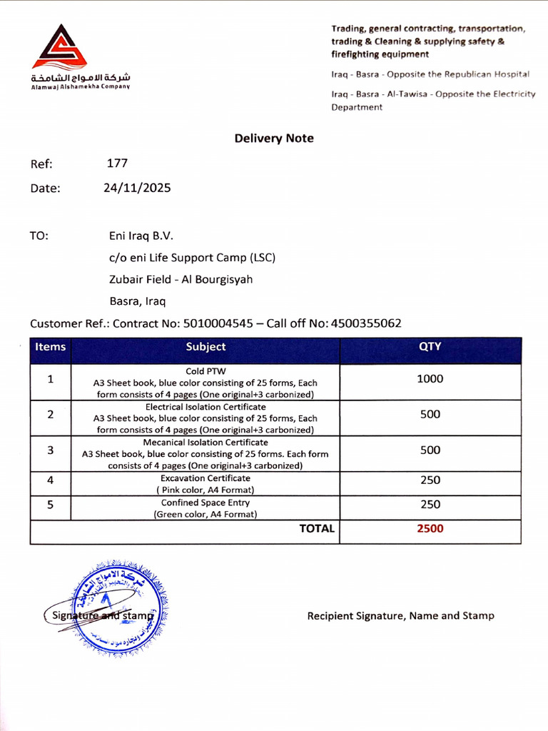 Invoice and Delivery Note 4500355062 | PDF