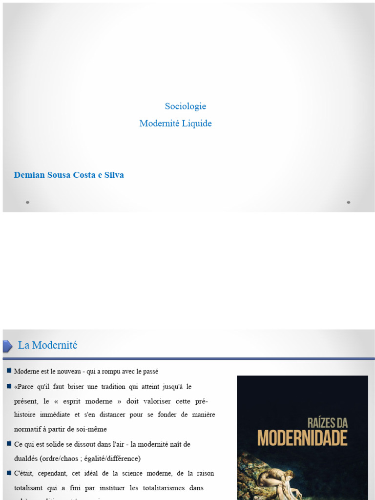 Modernité Liquide : Individualisation et Relations | PDF | Modernité ...