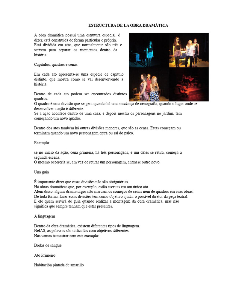 Estrutura da Obra Dramática | PDF