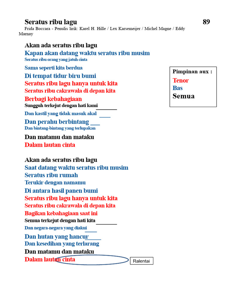 Seratus Ribu Lagu Cinta dan Harapan | PDF