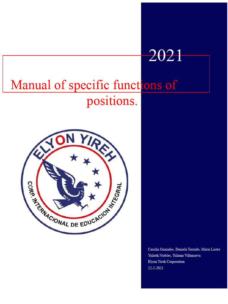 Specific Functions Manual for Positions | PDF | Vocational Education ...
