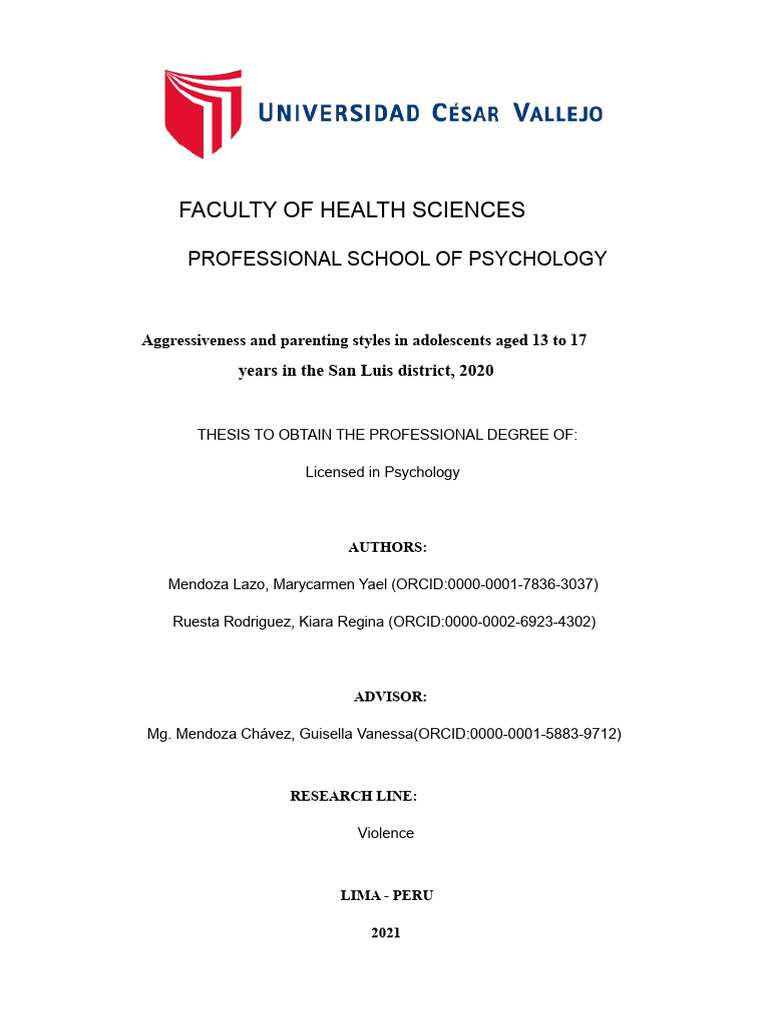 Aggression and Parenting Styles in Teens | PDF | Aggression | Parenting
