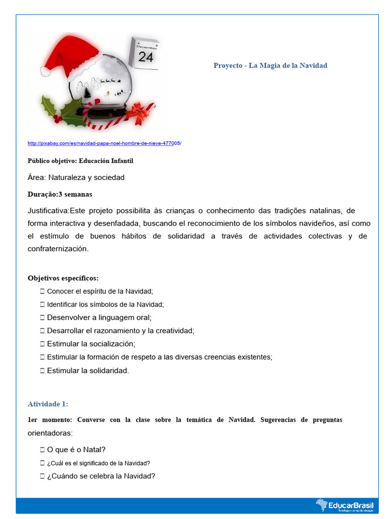 Proyecto La Magia de La Navidad para Educación Infantil | PDF | Navidad