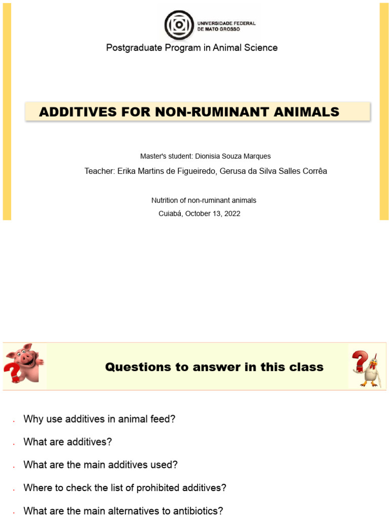 Additives for Non-ruminant Animals | PDF | Probiotic | Digestion