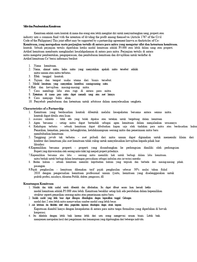 Panduan Lengkap Kemitraan Bisnis | PDF