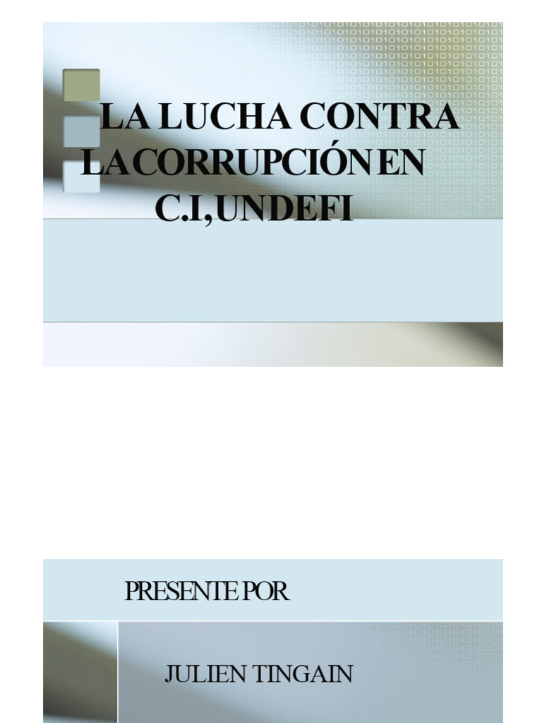 Lucha Contra La Corrupción en CI | PDF | Corrupción política | Costa de ...