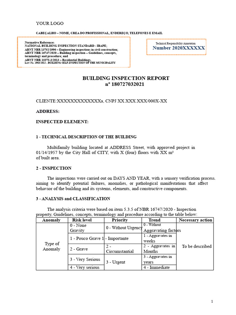 Building Inspection Report Overview | PDF