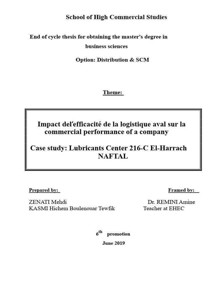 Thesis FINAL PDF | PDF | Supply Chain | Logistics