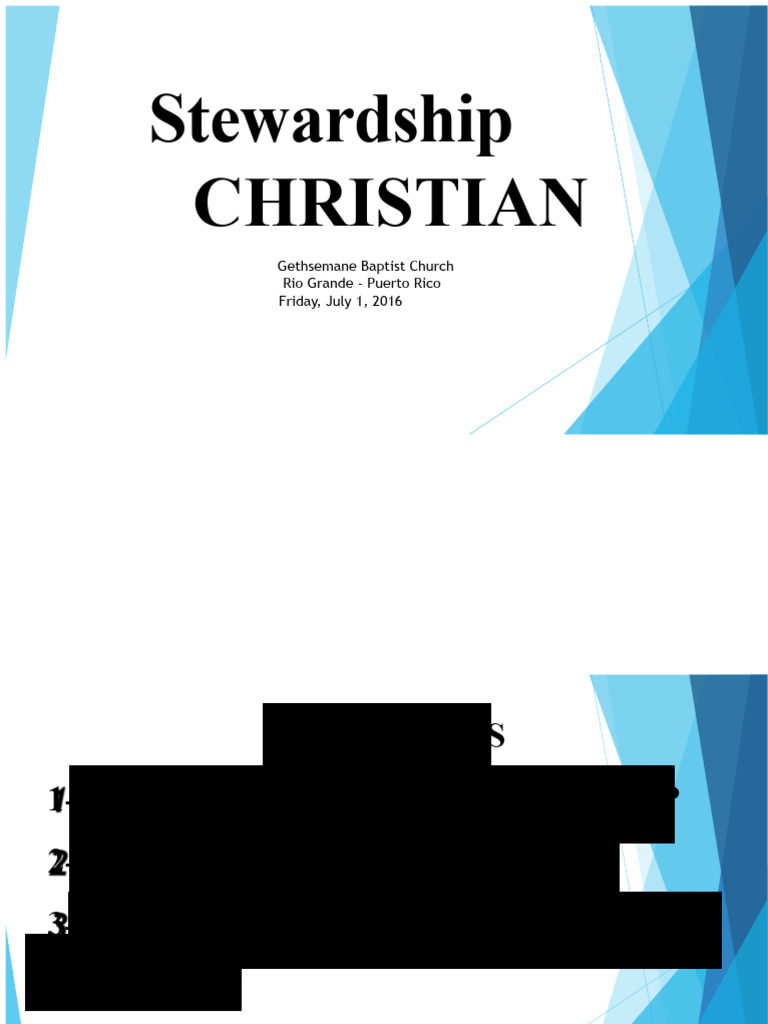 Understanding Christian Stewardship | PDF | Spiritual Gift | Tithe