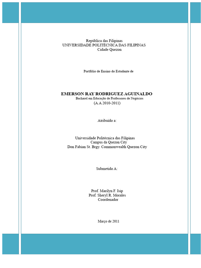 Portfólio de Ensino de Estudantes | PDF | Aprendizado | Educação à ...
