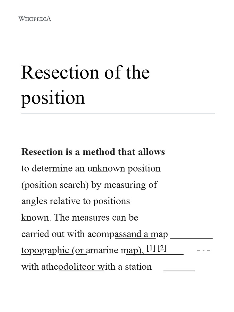 Position Resection - Wikipedia | PDF | Geographical Technology ...
