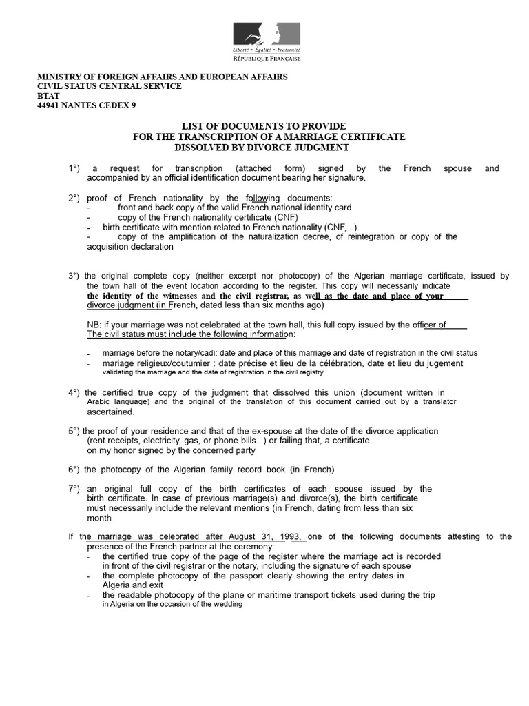 Marriage Divorce (1) | PDF | Birth Certificate | Document