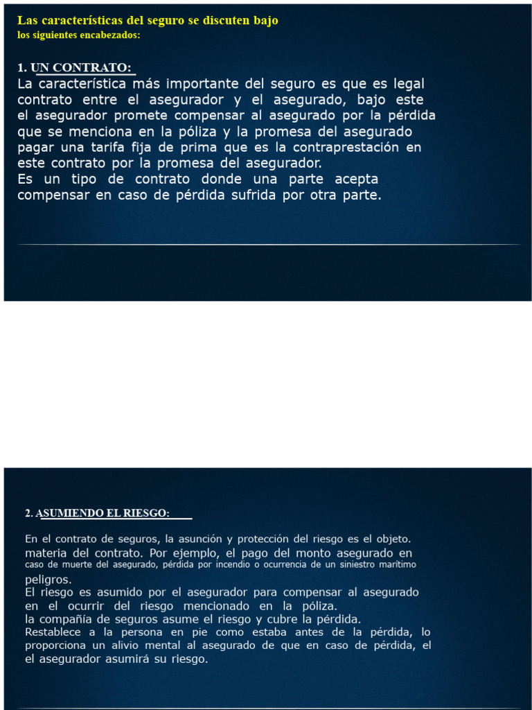 Características Clave del Seguro | PDF | Seguro | Póliza de seguros