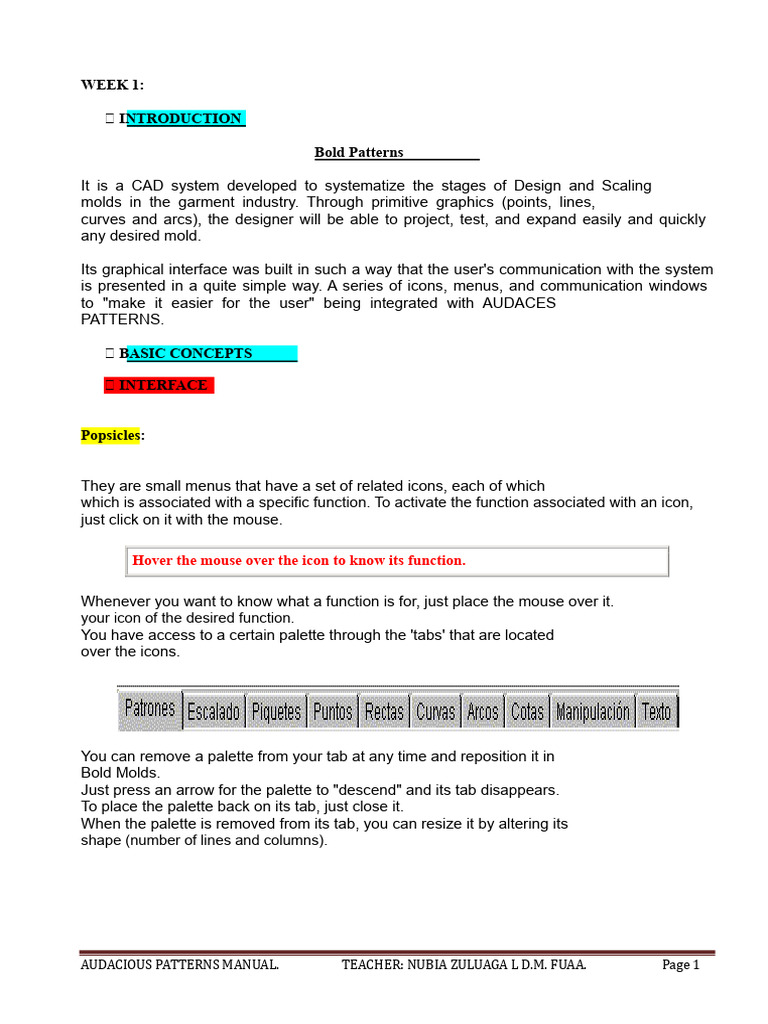 Audaces Patterns CAD User Guide | PDF | Icon (Computing) | Window ...