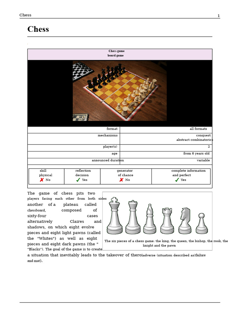 Chess: History and Game Overview | PDF | Chess | Traditional Board Games