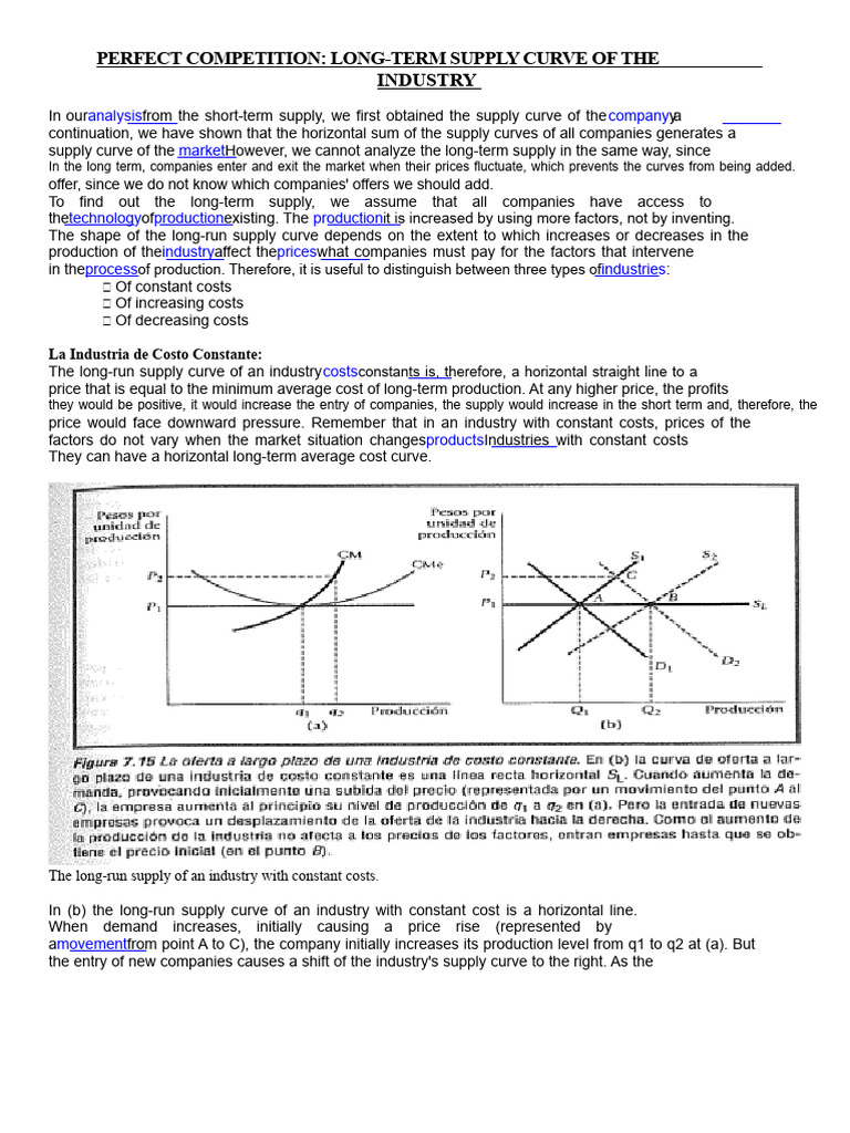 Long-Term Supply Curve in Perfect Competition | PDF | Supply (Economics ...