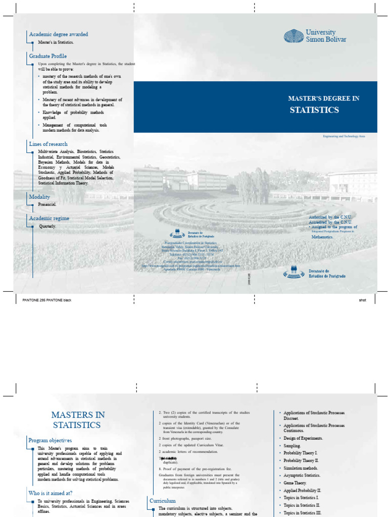 Master's in Statistics - USB (Simon Bolivar University) | PDF ...