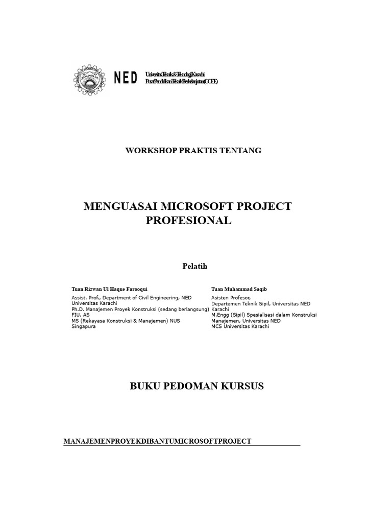 Workshop Microsoft Project Profesional | PDF