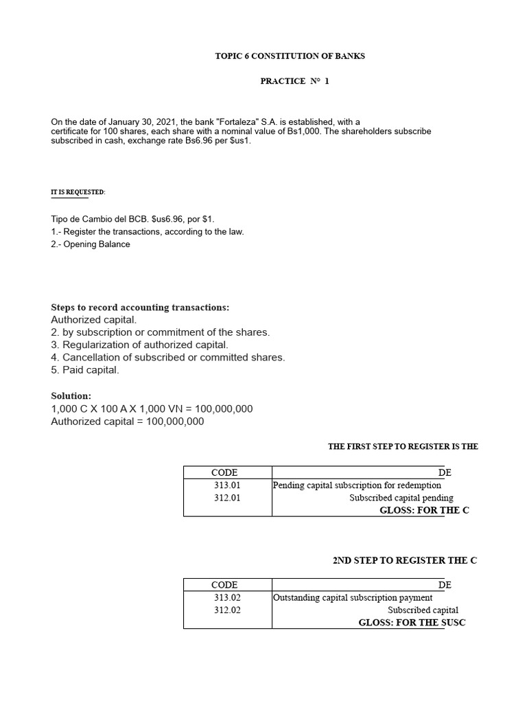 Bank Constitution and Accounting Practices | PDF | Transaction Account ...