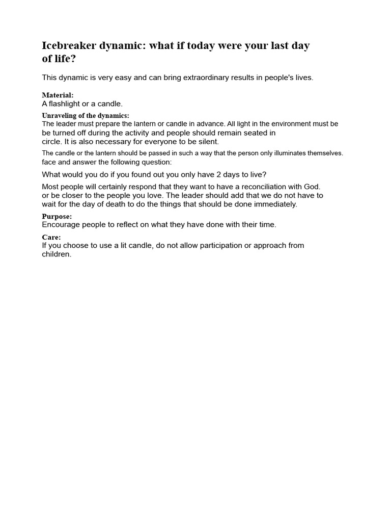 Dynamic - Candle or Lantern, Reflection On Daily Life | PDF