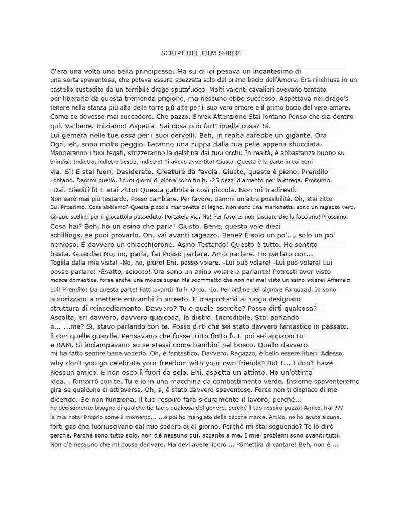 Script Di Shrek | PDF