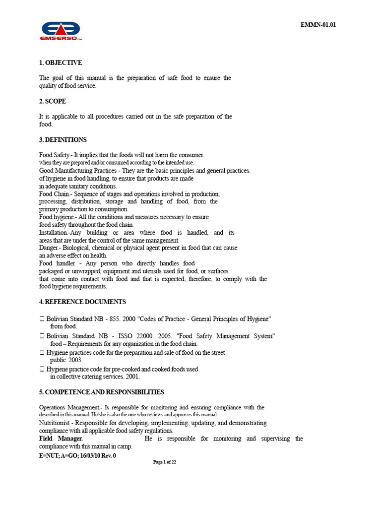Food Safety and Hygiene Manual | PDF | Food Safety | Hand Washing