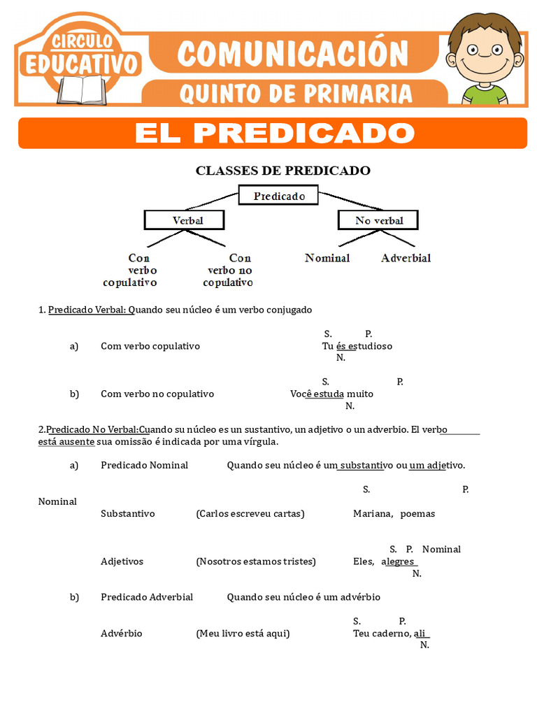 Classes de Predicado na Língua Portuguesa | PDF | Assunto (gramática ...