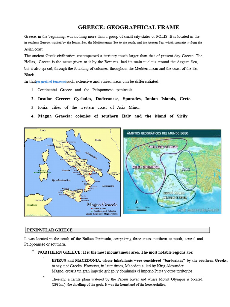 Greece's Geographical Framework Explained | PDF | Greece | Greeks