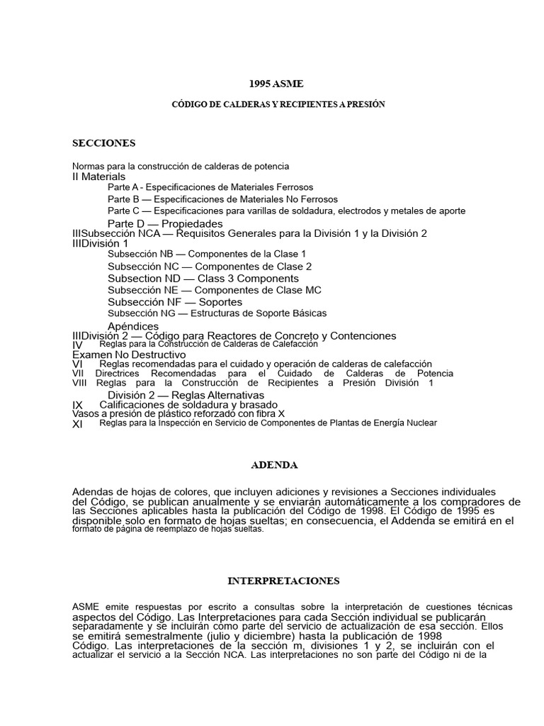 Código ASME 1995: Calderas y Recipientes | PDF | Soldadura | Construcción