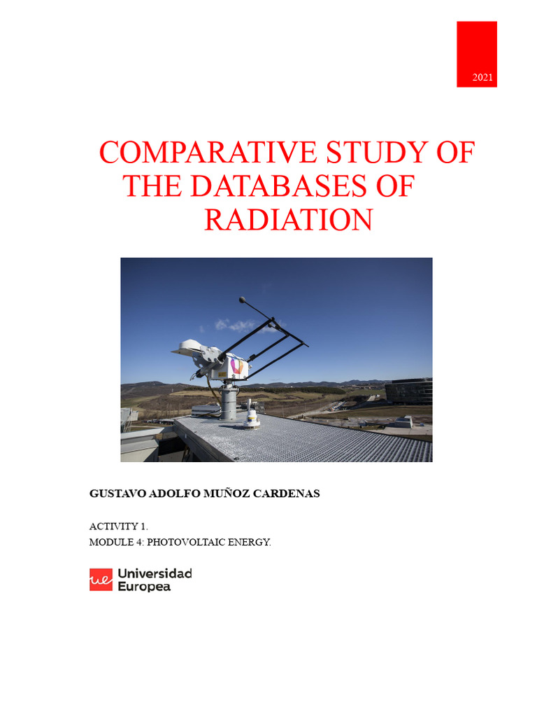 COMPARATIVE STUDY FOR RADIATION SOURCES | PDF | Photovoltaic System
