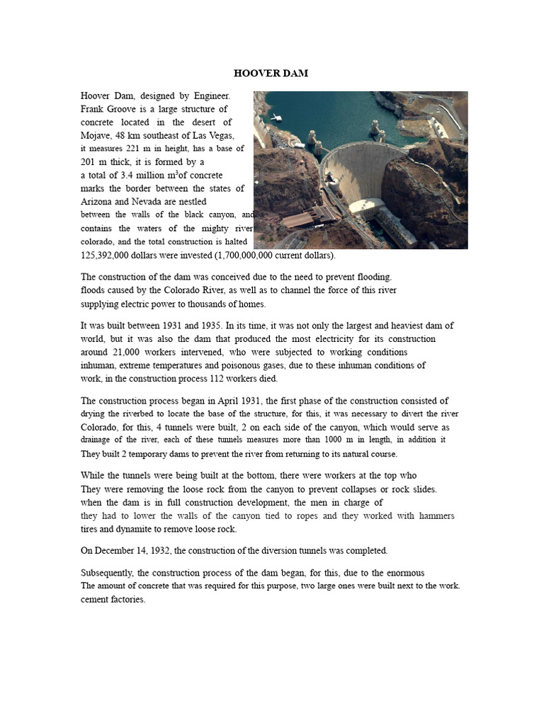 Hoover Dam | PDF | Hoover Dam | Colorado River