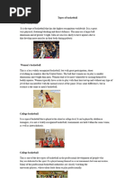 Types of Basketball Explained | PDF | Sports | National Basketball ...