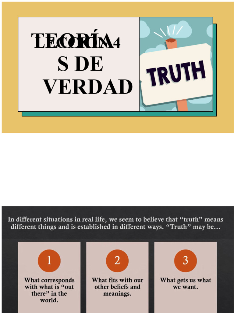 Teorías de la Verdad: Correspondencia, Coherencia y Pragmatismo | PDF ...