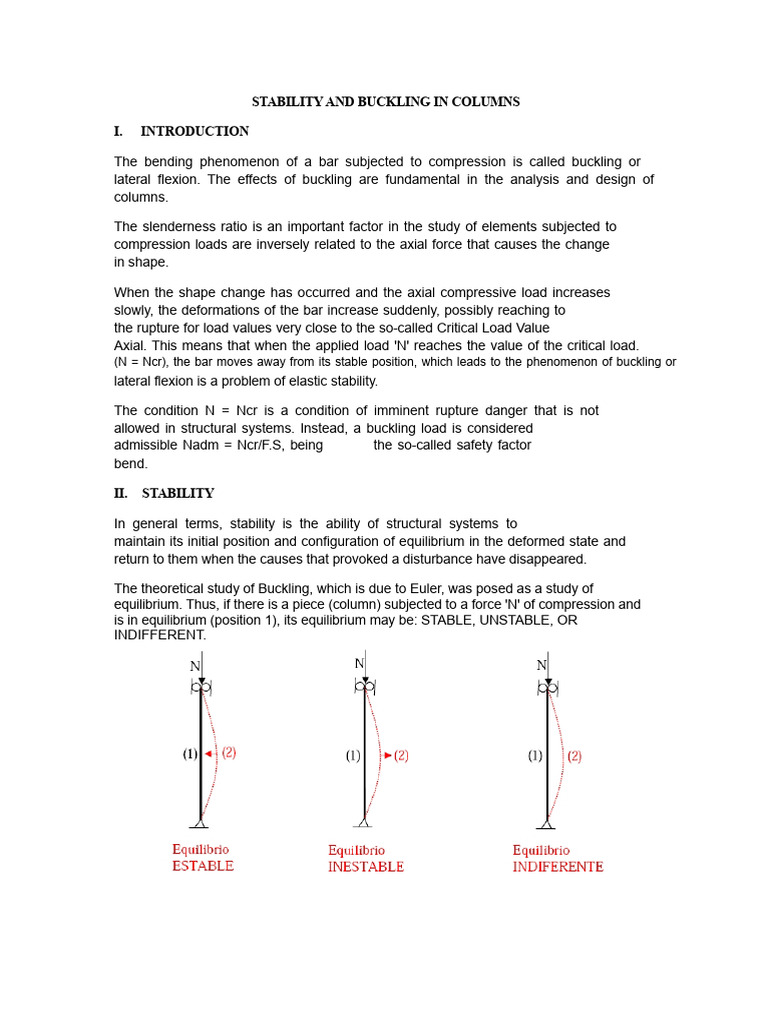 Column Stability and Buckling Analysis | PDF | Buckling | Structural ...