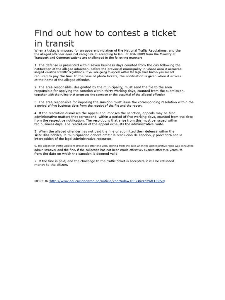 How to Contest a Traffic Ticket | PDF