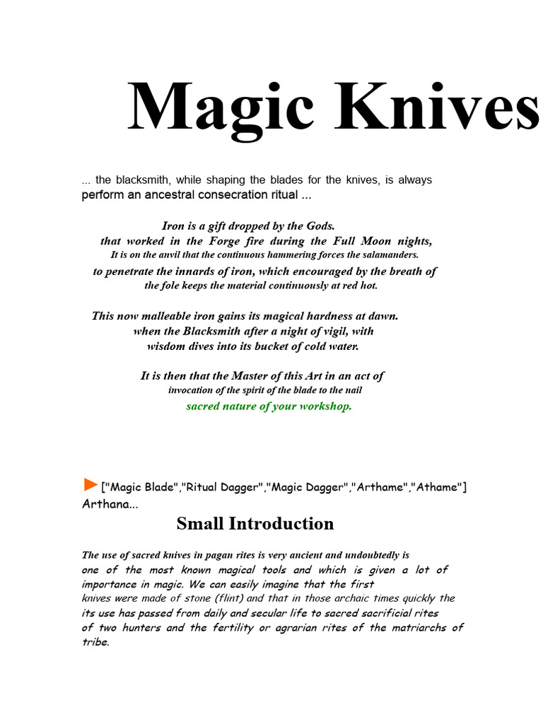 The Art and History of Magic Knives | PDF | Knife | Witchcraft
