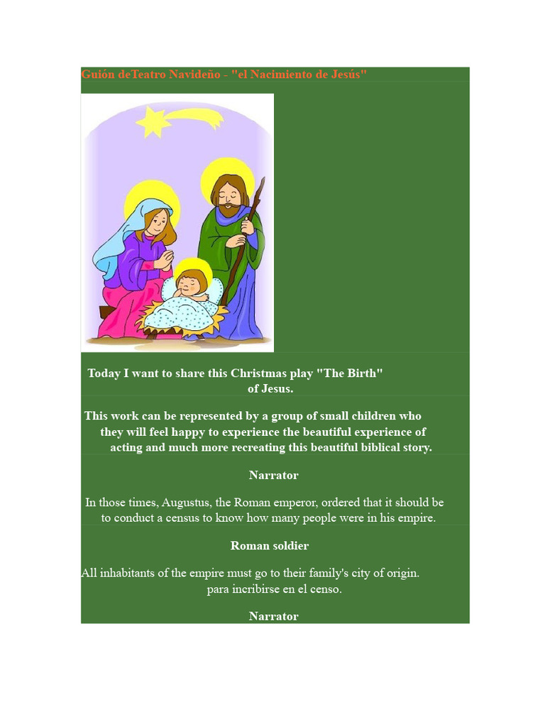 Christmas Play Script: The Birth of Jesus | PDF | Nativity Of Jesus ...