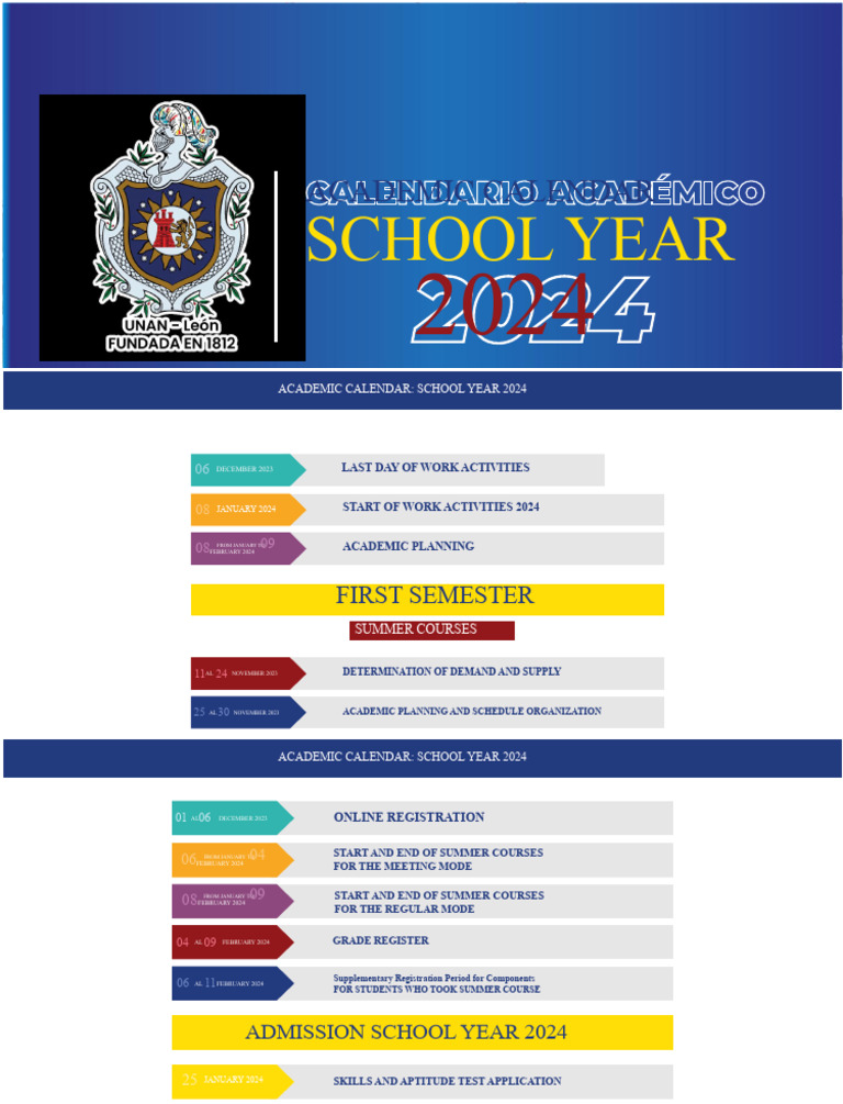 2024 Academic Calendar Overview | PDF | Academic Term | Educational Stages