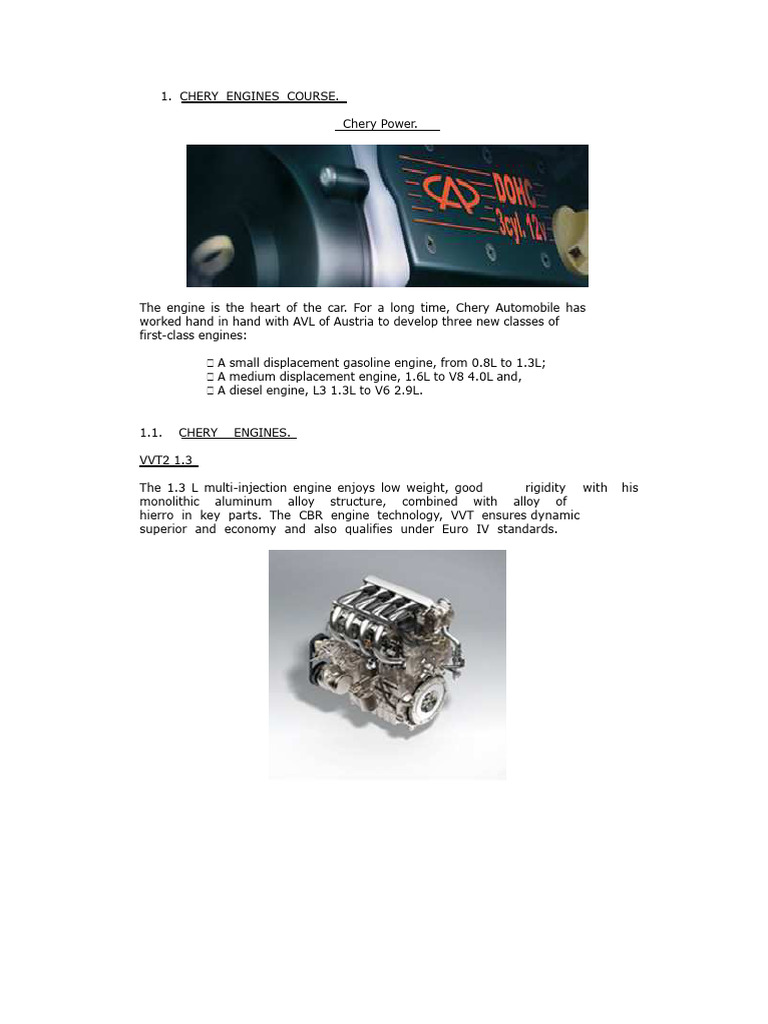Chery Engine Technology Overview | PDF | Belt (Mechanical) | Engines