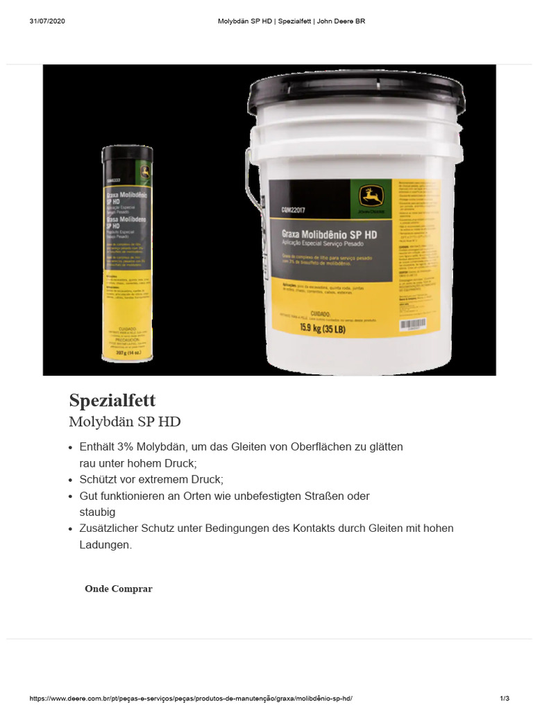Molybdän SP HD - Spezialfett - John Deere BR | PDF
