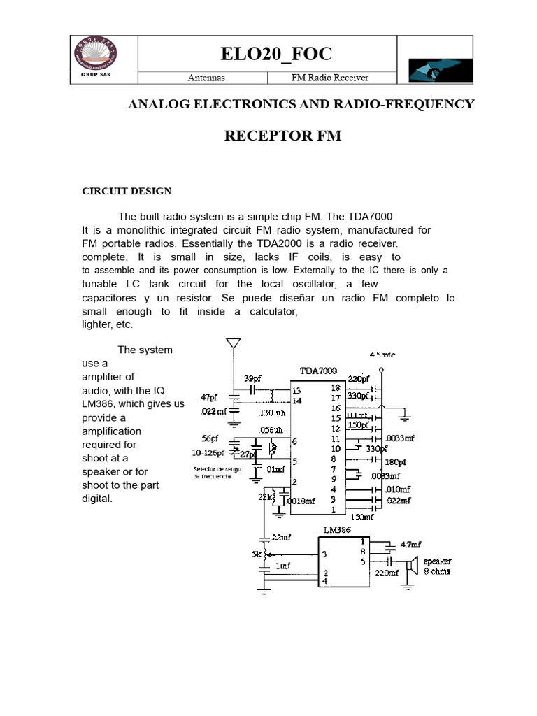 Compact FM Radio Receiver Design Guide | PDF | Amplifier | Frequency ...
