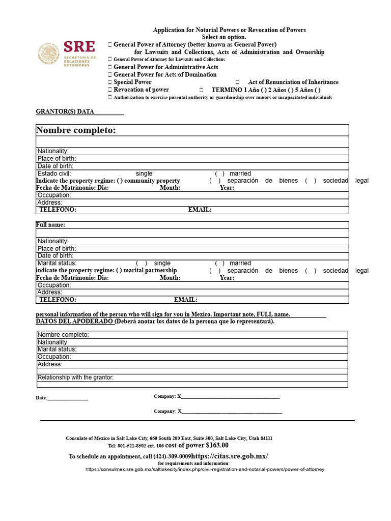 Notarial Powers Application Form | PDF | Power Of Attorney | Civil Law ...