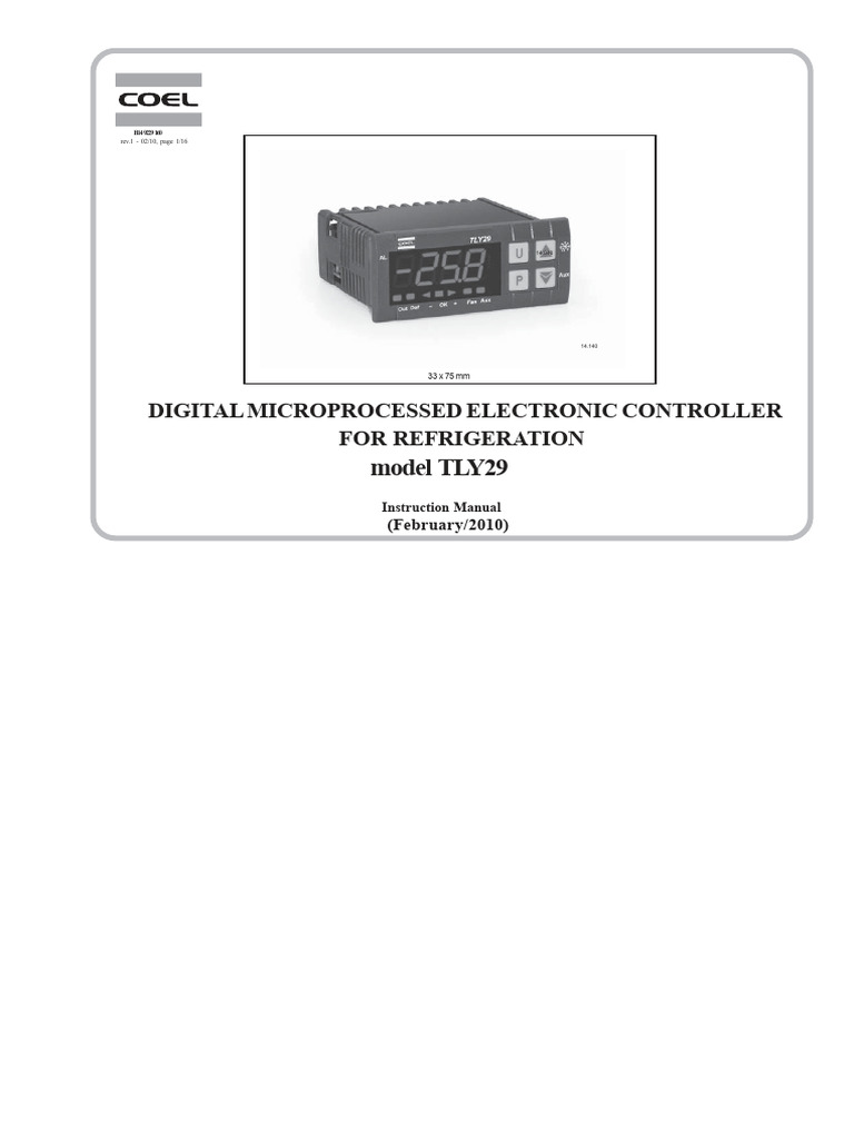 TLY29 Refrigeration Controller Manual | PDF | Parameter (Computer ...
