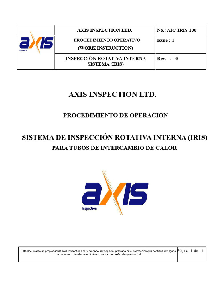 SISTEMA DE INSPECCIÓN ROTATIVA INTERNA AIC-IRIS-100 - Copia | PDF ...