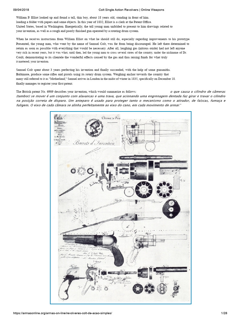 Samuel Colt's Revolver Patent History | PDF | Revolver | Cartridge ...