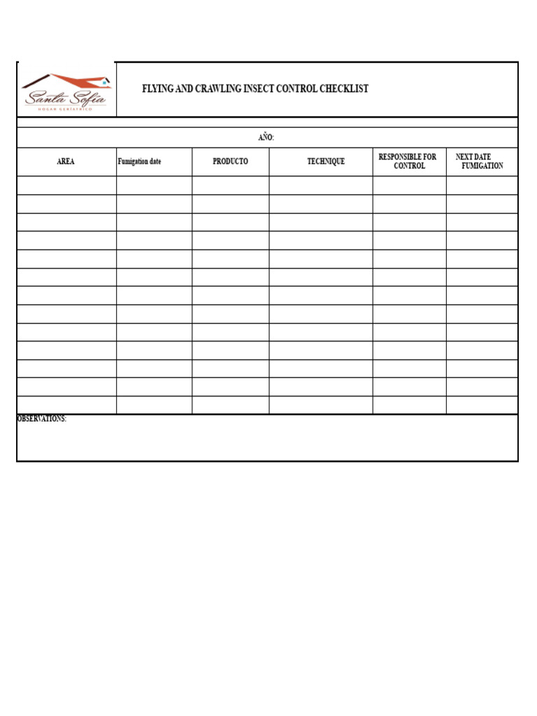 Insect Control Checklist for Fumigation | PDF