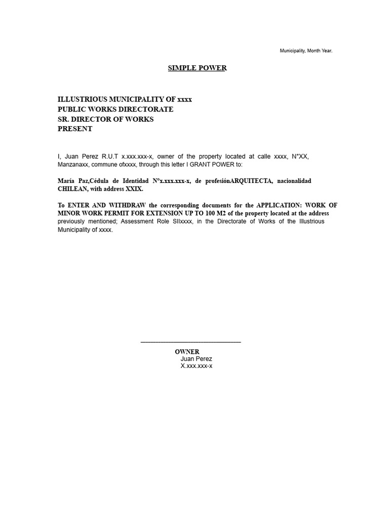 Power of Attorney for Minor Work Permit | PDF