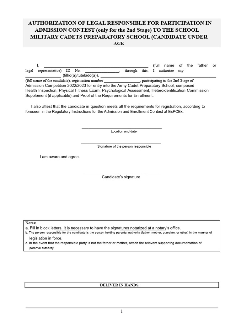 5 Editable Model of Minor Authorization 2022 | PDF