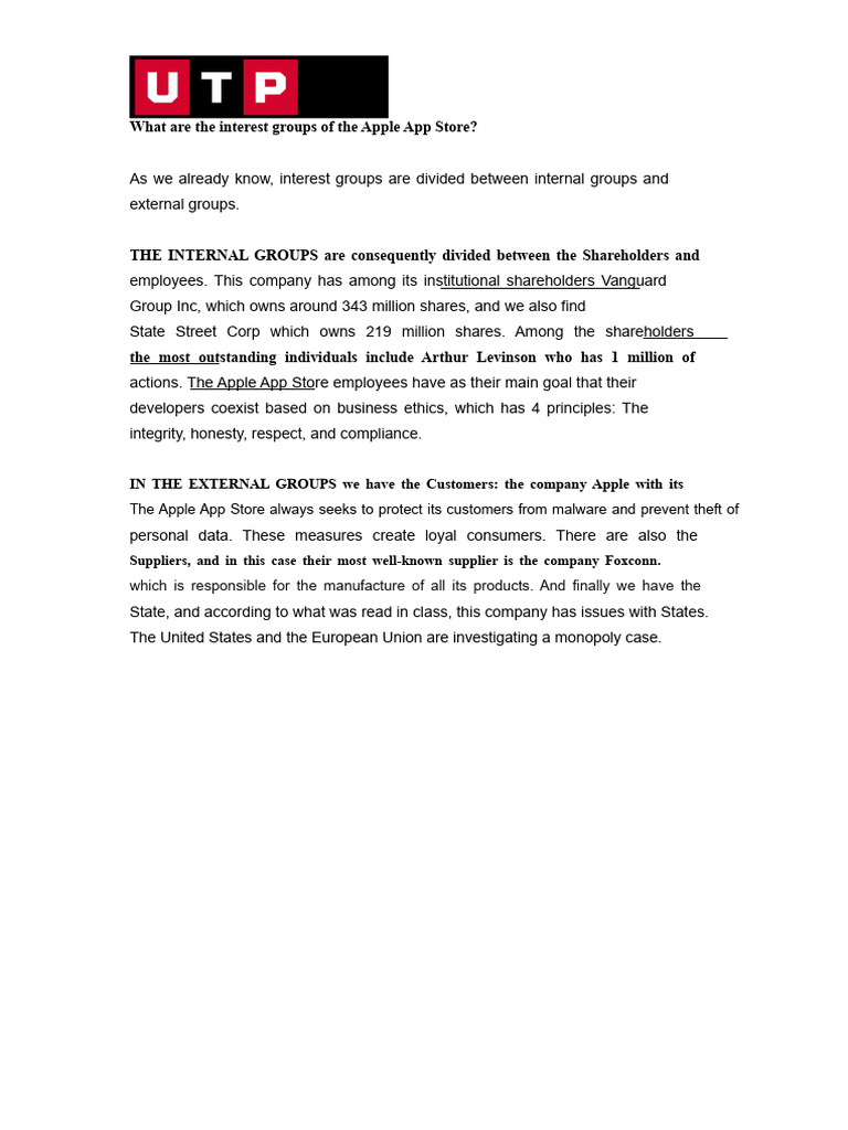 What are the interest groups of the Apple App Store? | PDF